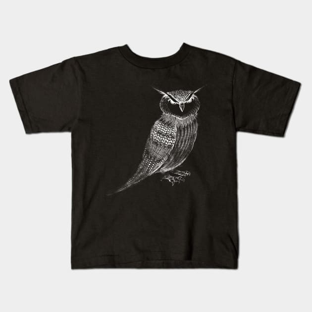 Tattooed Owl Kids T-Shirt by Tobe_Fonseca